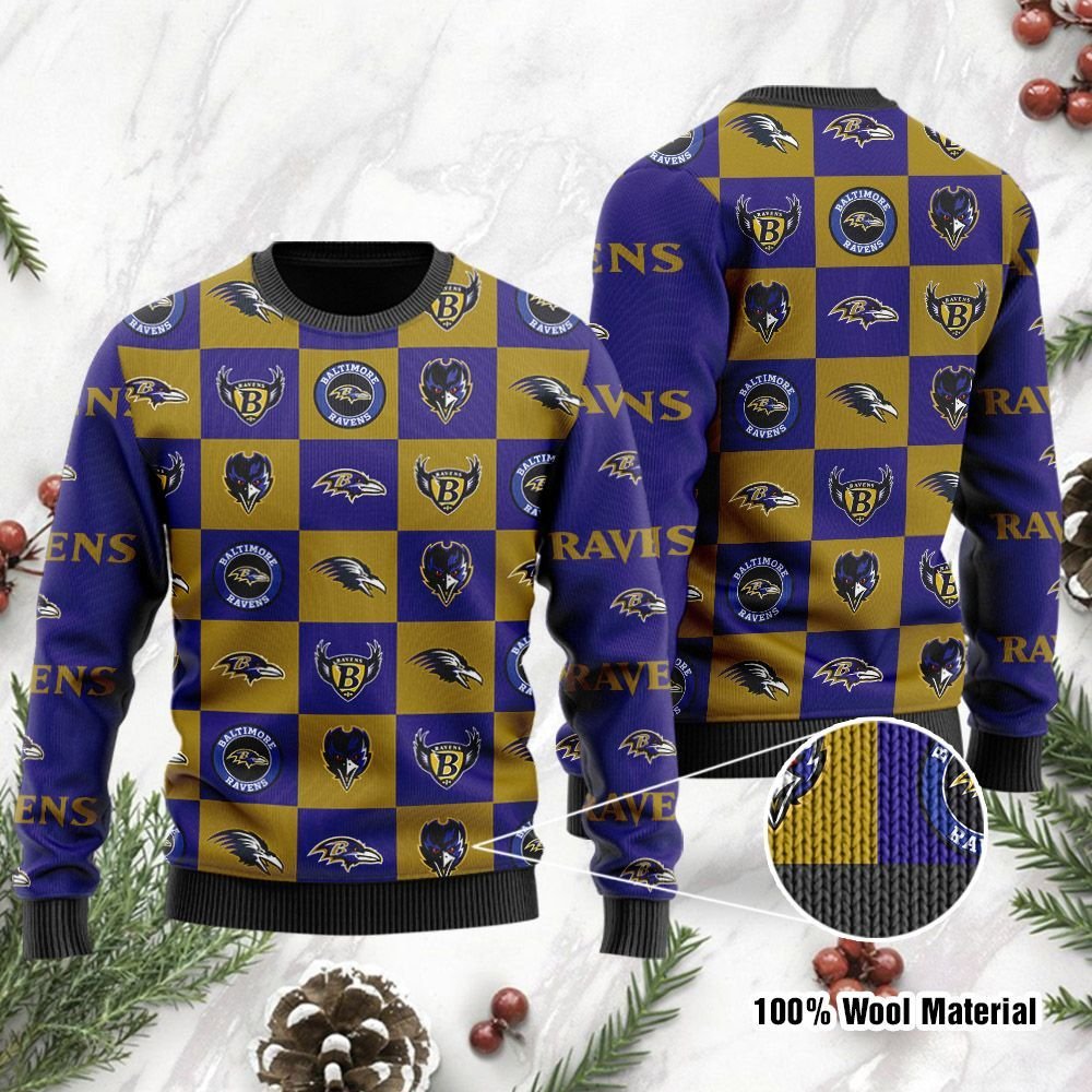 Baltimore Ravens Logo Gift Christmas Ugly Sweater- Best Christmas Gifts 2023