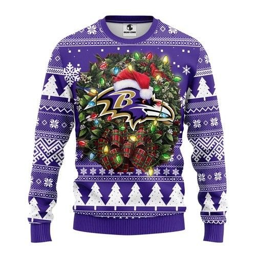 Baltimore Ravens Santa Christmas Ugly Sweater- Best Christmas Gifts 2023