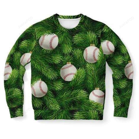 Baseball Green Christmas Ugly Sweater- Best Christmas Gifts 2023