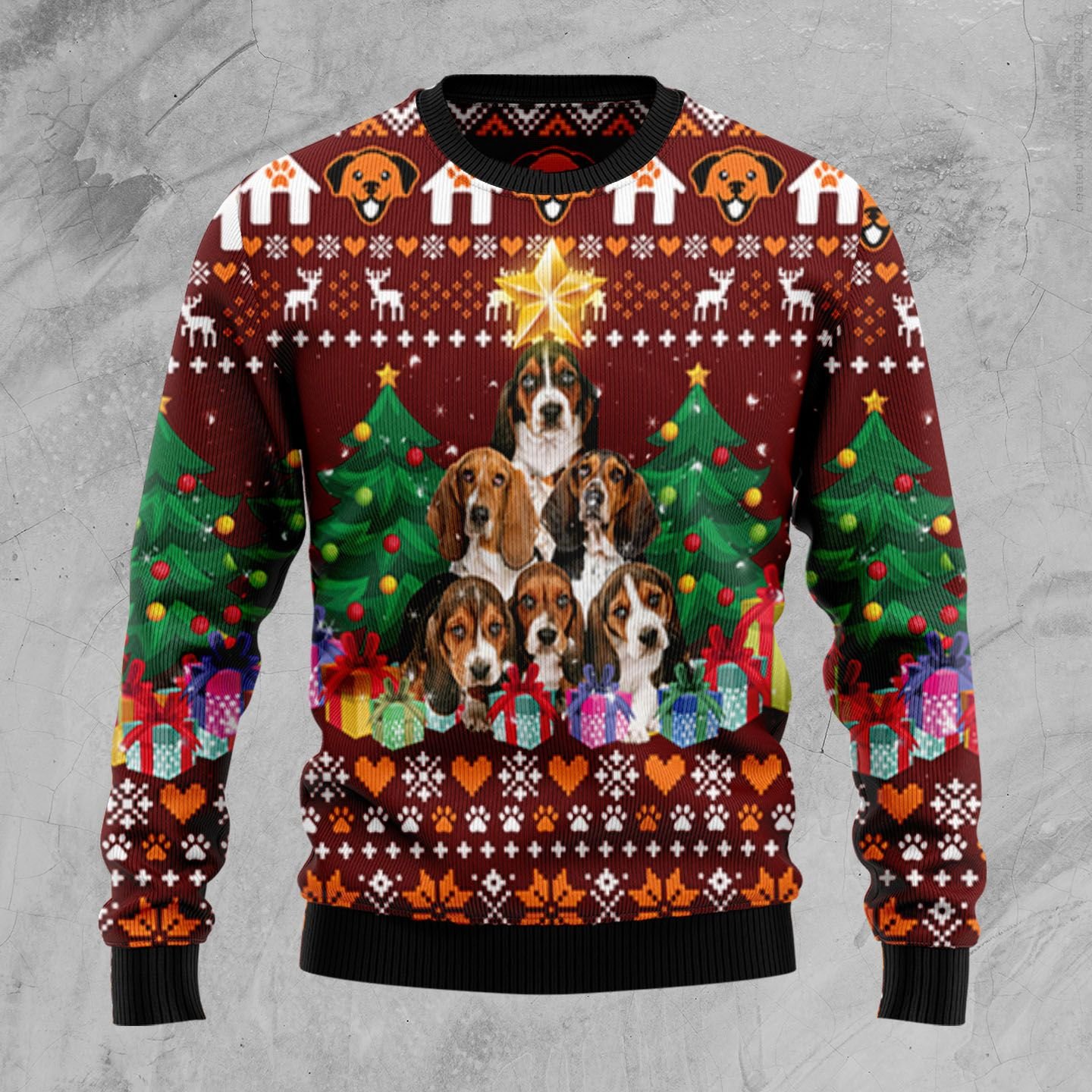 Basset Hound Christmas Ugly Sweater- Best Christmas Gifts 2023