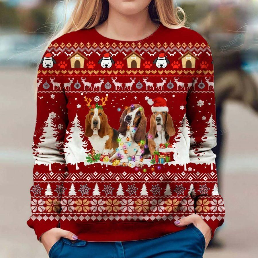 Basset Hound Dog Christmas Ugly Sweater- Best Christmas Gifts 2023