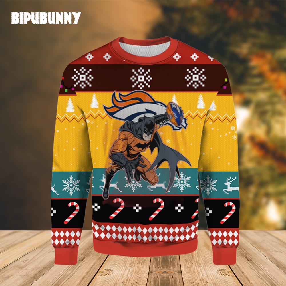 Batman Denver Broncos Ugly Christmas Sweater- Best Christmas Gifts 2023