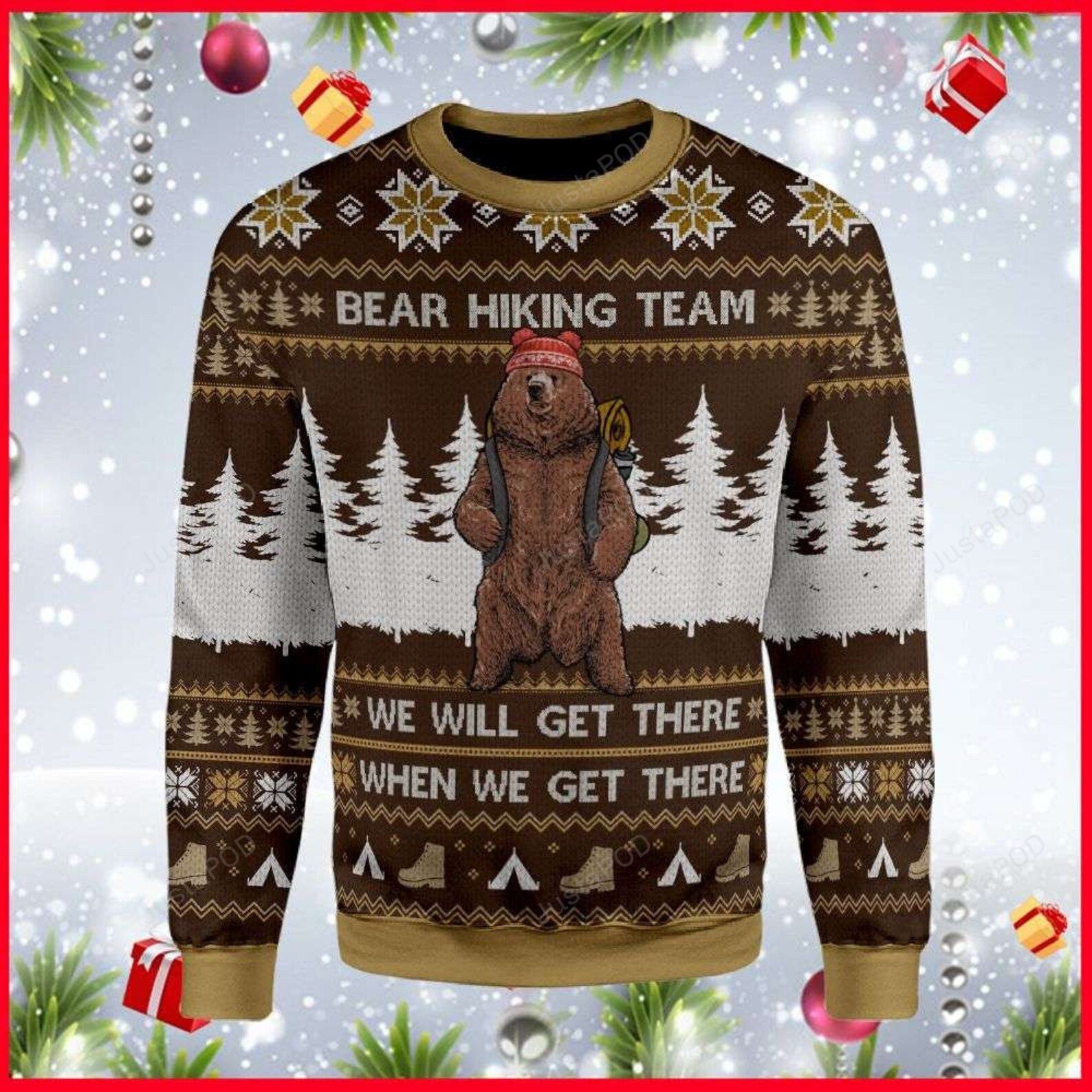 Bear Camping Christmas Ugly Sweater- Best Christmas Gifts 2023