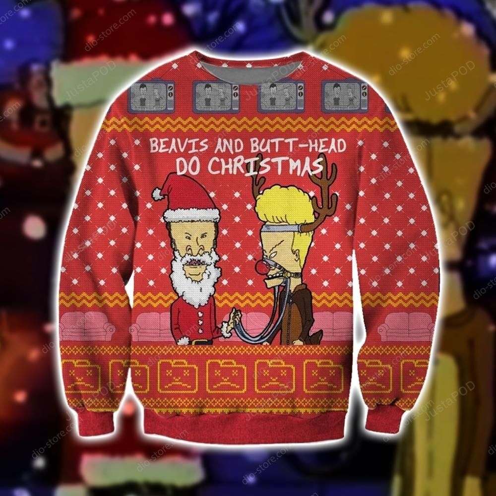 Beavis And Butt Head Santa Christmas Ugly Sweater- Best Christmas Gifts 2023