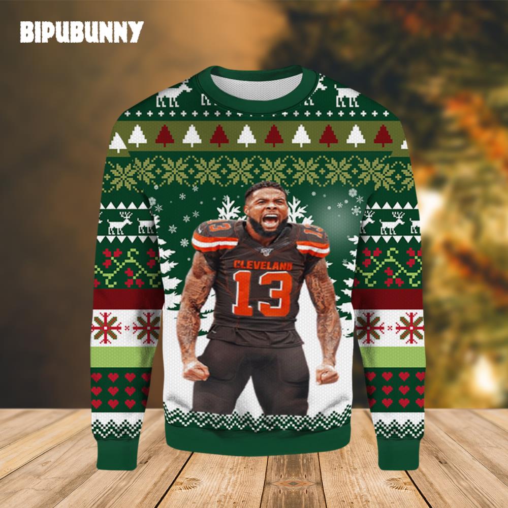 Beckham JR Cleveland Browns Ugly Christmas Sweater