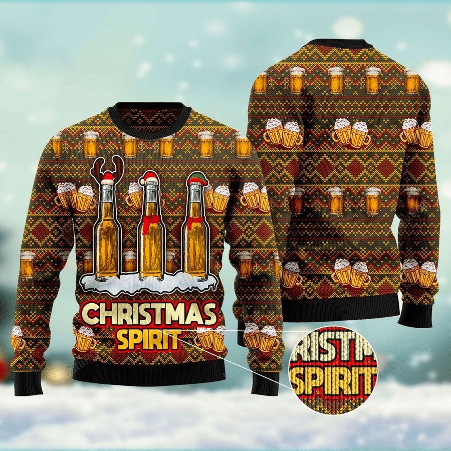 Beer Christmas Spirit Christmas Ugly Sweater- Best Christmas Gifts 2023