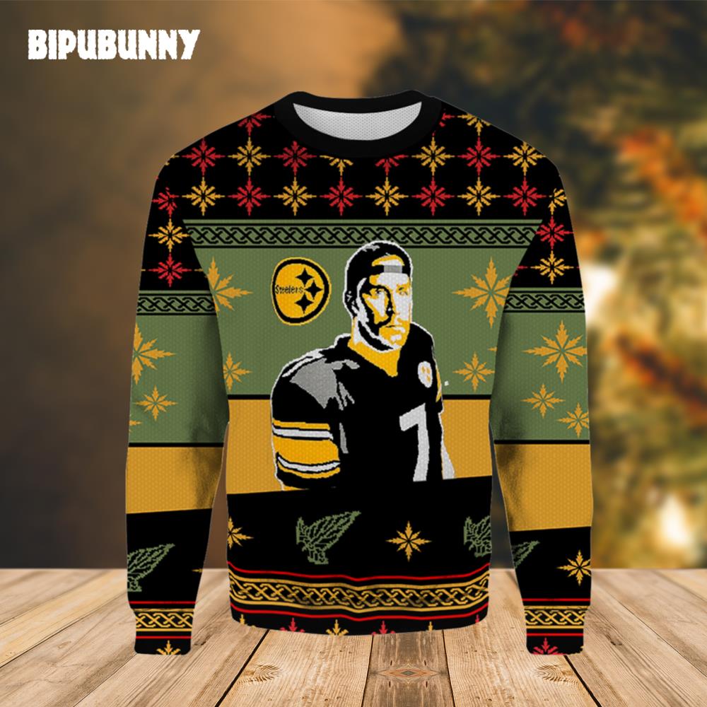 Ben Roethlisberger Pittsburgh Steelers Ugly Christmas Sweater- Best Christmas Gifts 2023