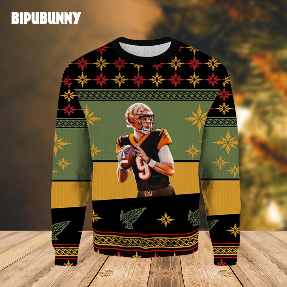 Bengals Joe Burrow Ugly Sweater- Best Christmas Gifts 2023