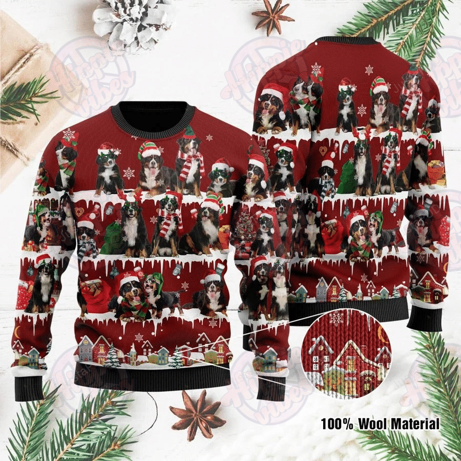 Bernese Mountain Dog Christmas Ugly Sweater- Best Christmas Gifts 2023