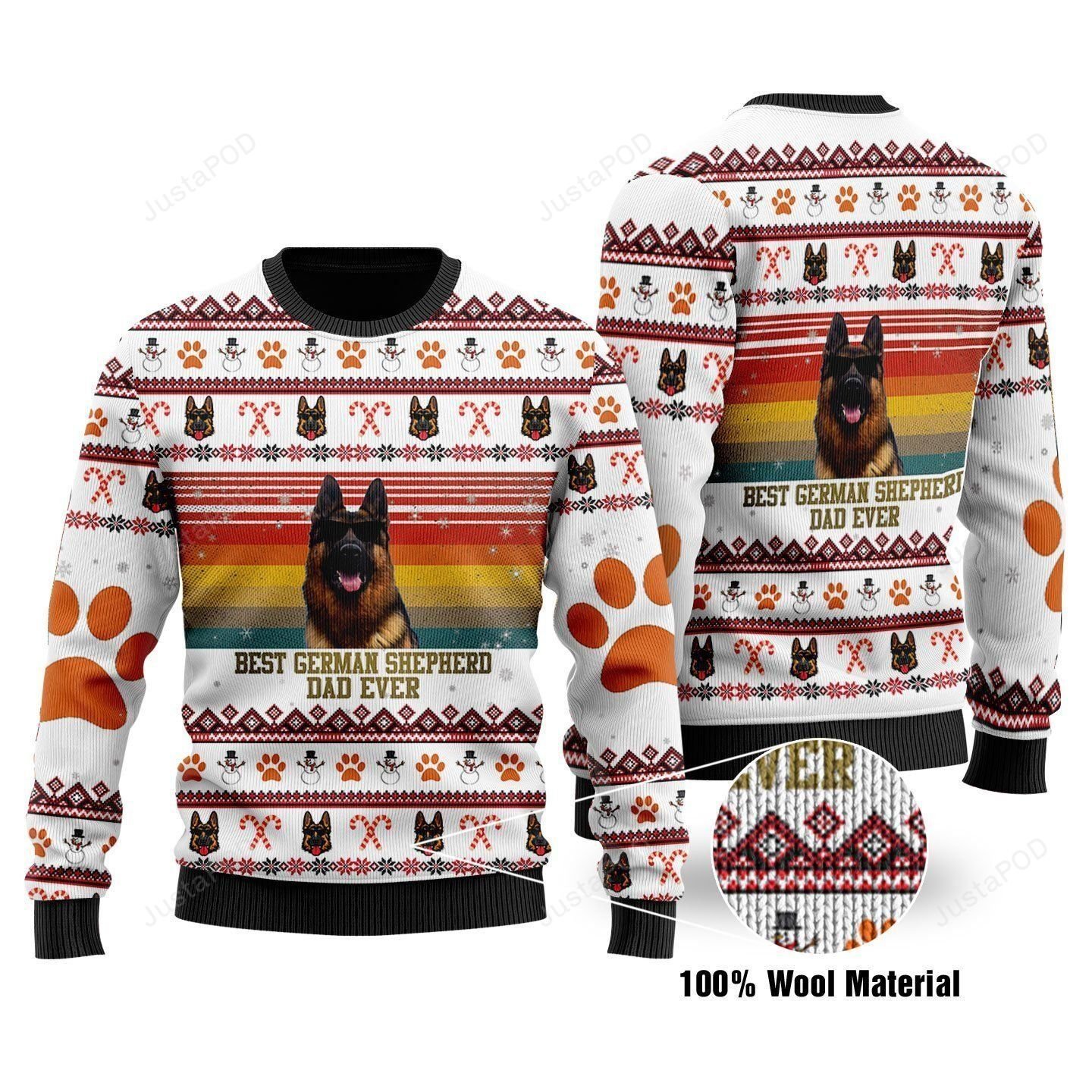 Best German Shepherd Dad Ever Christmas Ugly Sweater- Best Christmas Gifts 2023