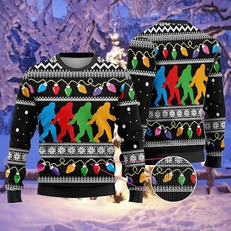 Best Gift 2023 -Bigfoot Ugly Christmas Sweater