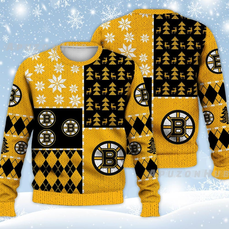 Best Gift 2023 -Boston Bruins Ugly Sweater Christmas