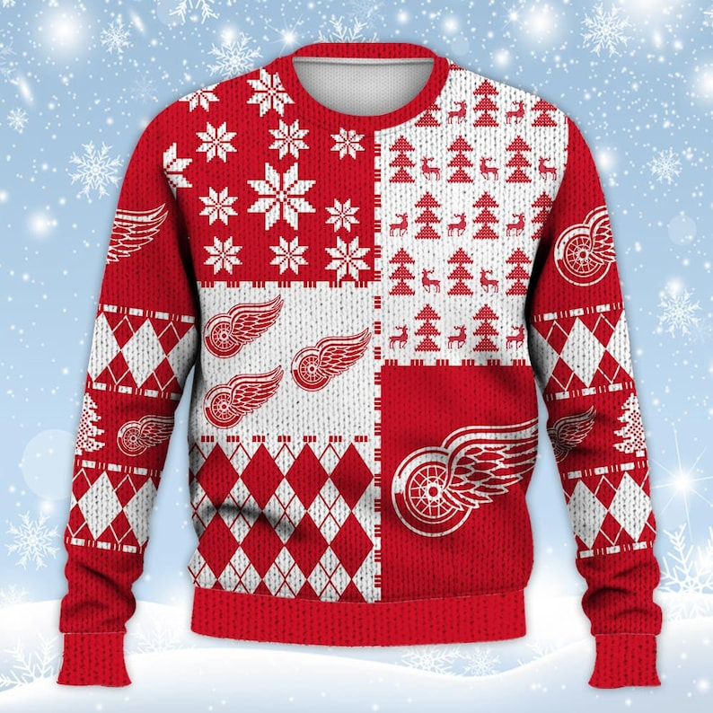 Best Gift 2023 -Detroit Red Wings Ugly Sweater Christmas