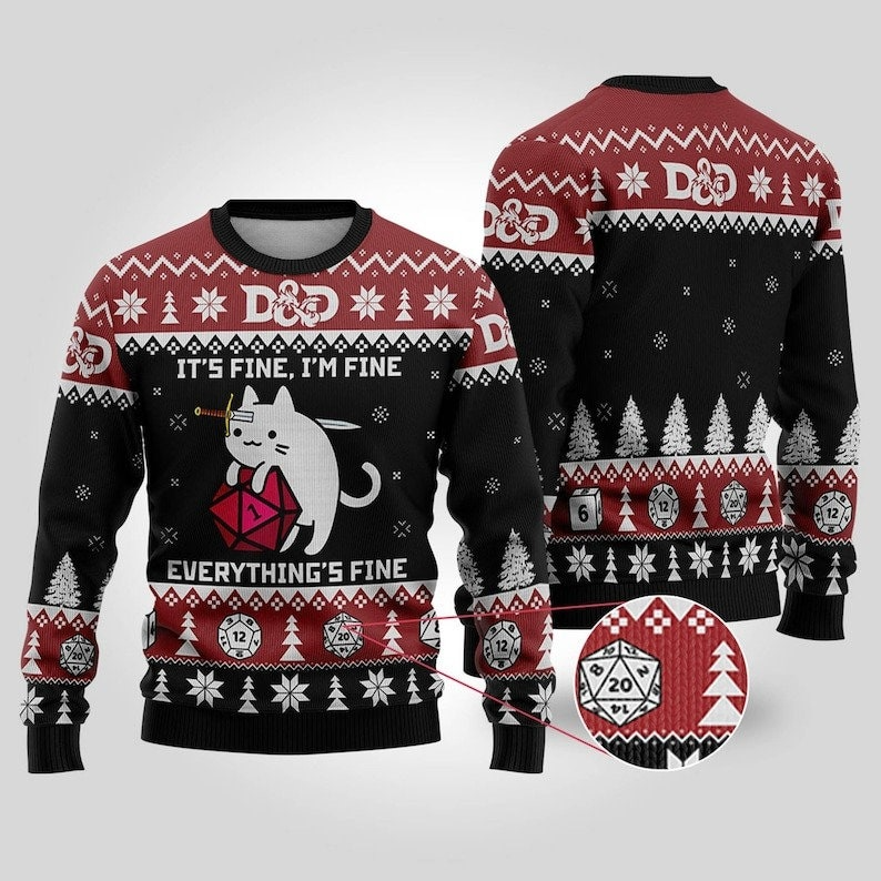 Best Gift 2023 -Dungeons and Dragons Christmas Ugly Sweater