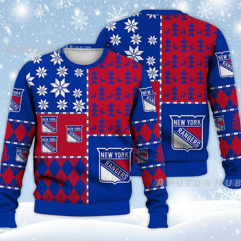 Best Gift 2023 -New York Rangers Ugly Sweater Christmas