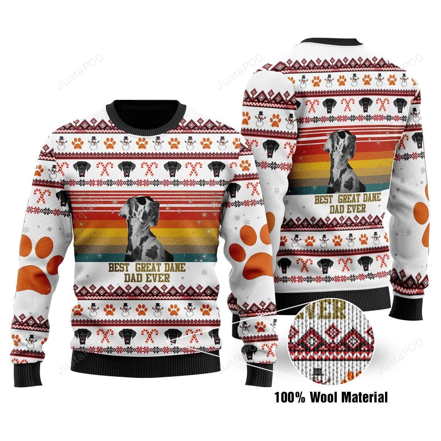 Best Great Dane Dad Ever Christmas Ugly Sweater- Best Christmas Gifts 2023