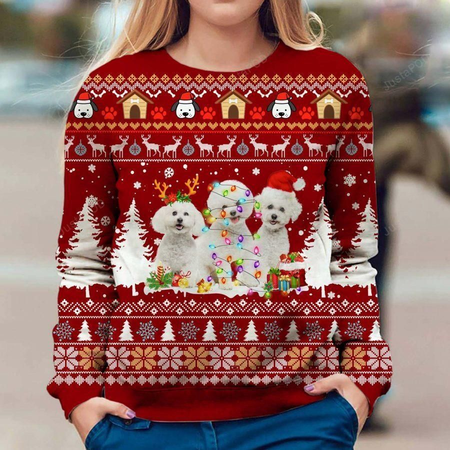 Bichon Frise Dog Christmas Ugly Sweater- Best Christmas Gifts 2023