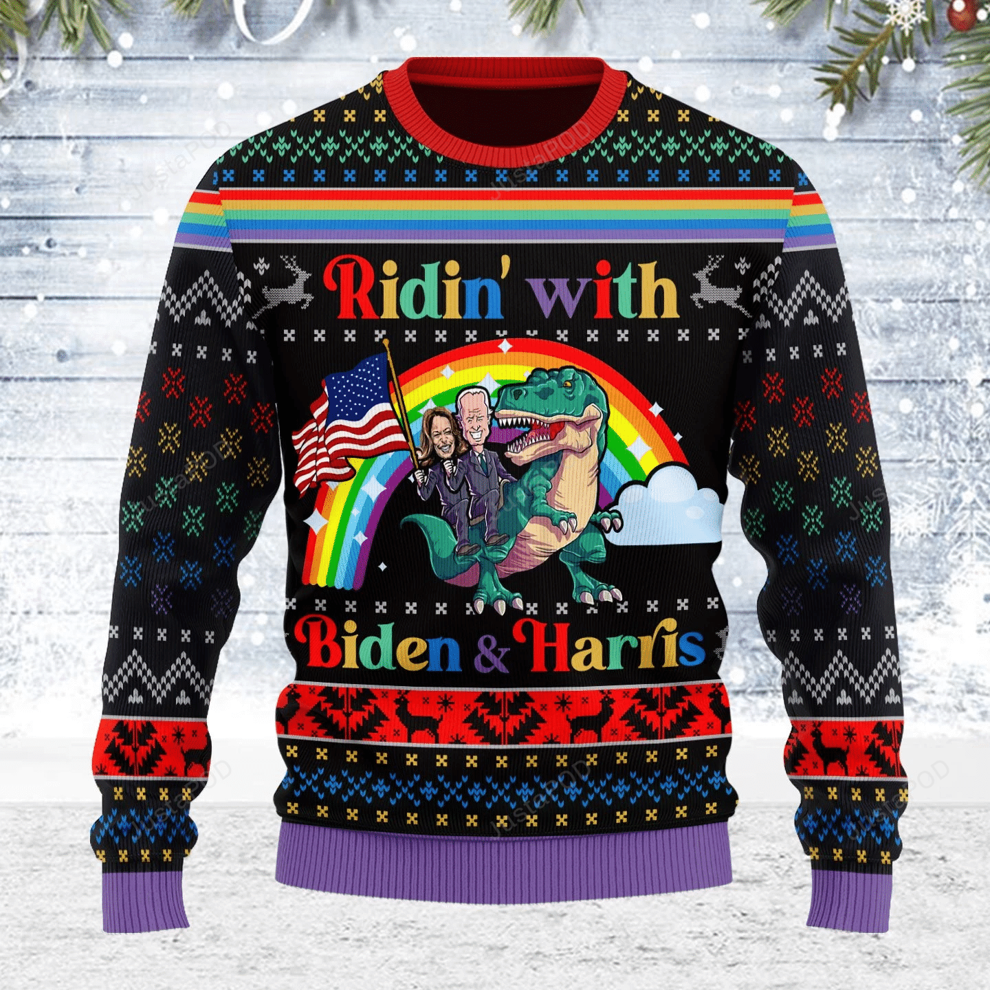 Biden And Kamala Harris LGBT Ugly Christmas Ugly Sweater- Best Christmas Gifts 2023