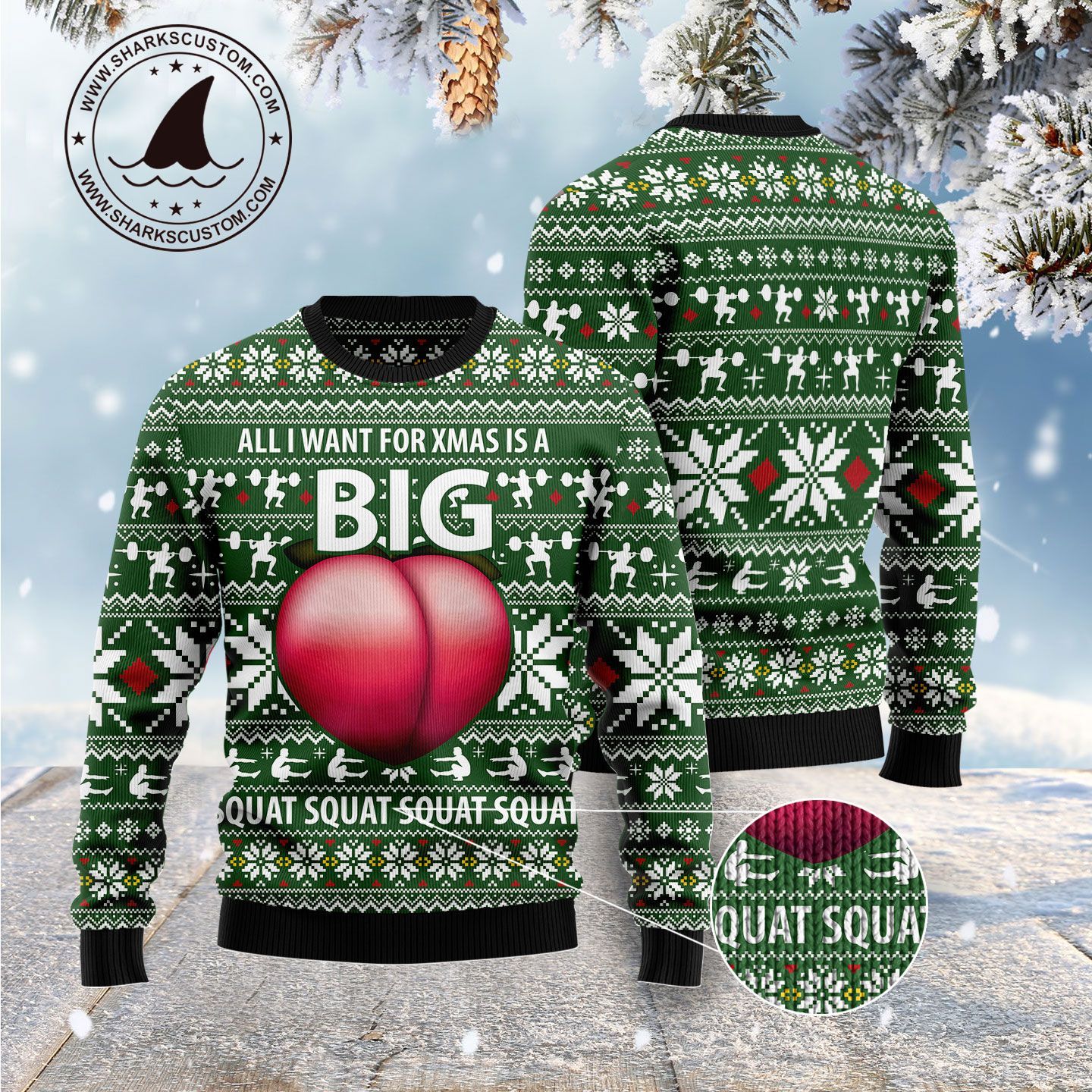 Big Squat Fitness Christmas Ugly Sweater- Best Christmas Gifts 2023