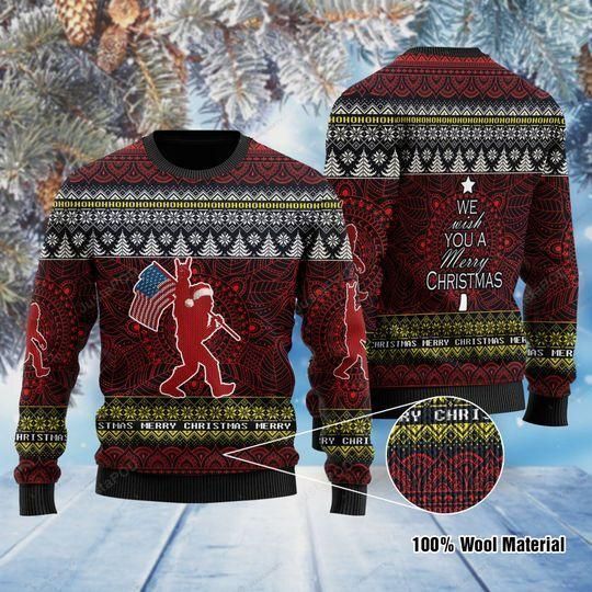 Bigfoot And Mandala Christmas Ugly Sweater- Best Christmas Gifts 2023