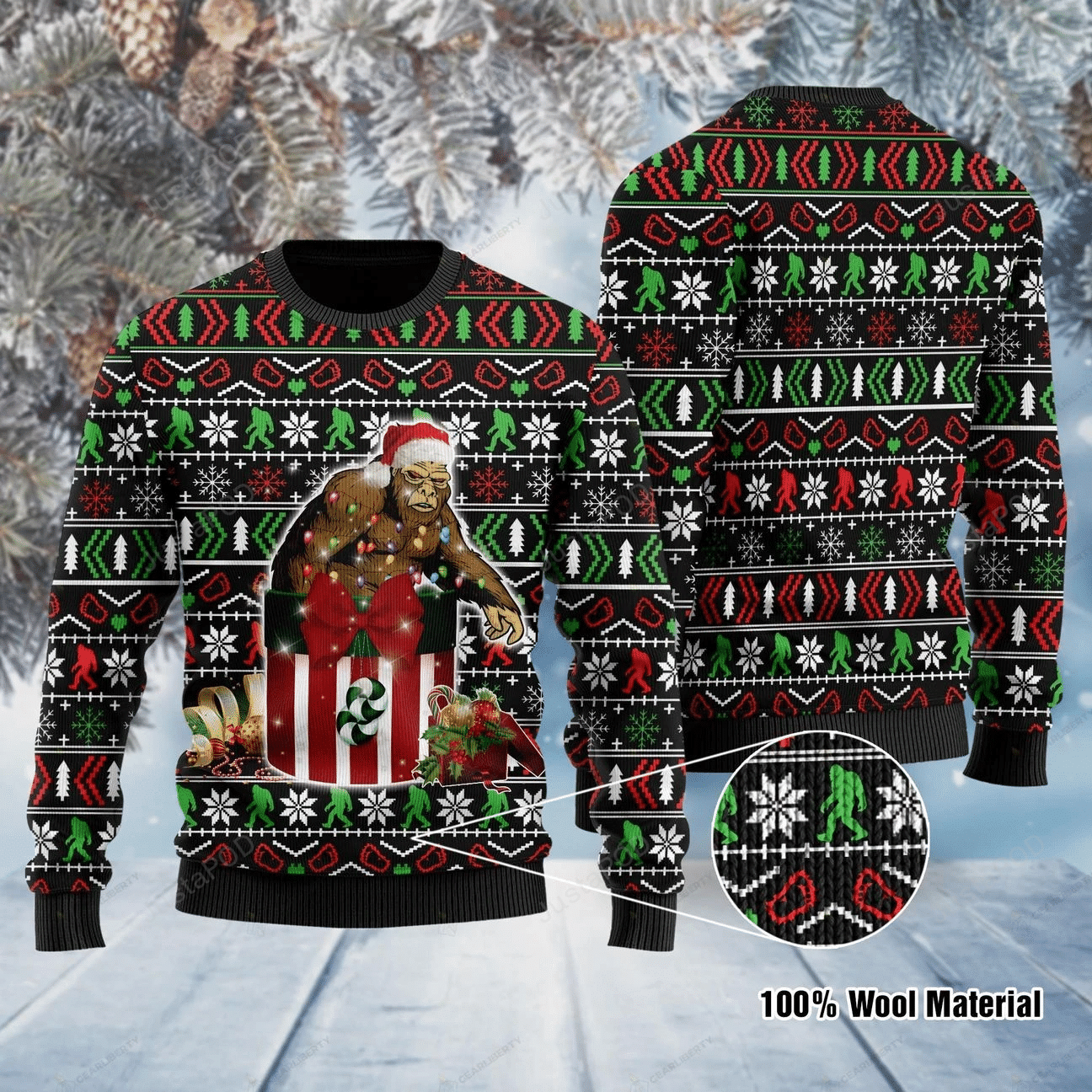 Bigfoot Sasquatch Gifts Christmas Ugly Sweater- Best Christmas Gifts 2023