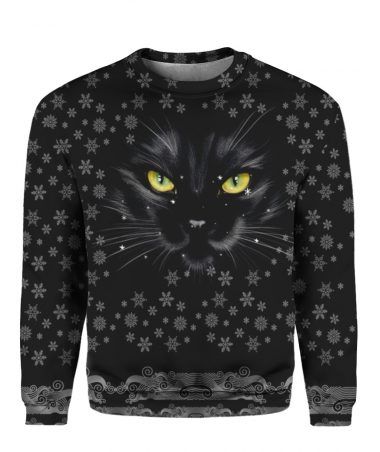 Black Cat Christmas Ugly Sweater- Best Christmas Gifts 2023