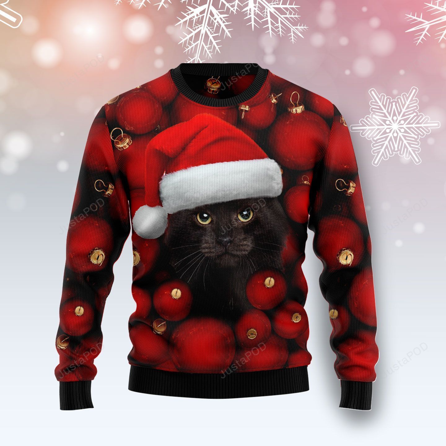 Black Cat Ornament Christmas Ugly Sweater- Best Christmas Gifts 2023