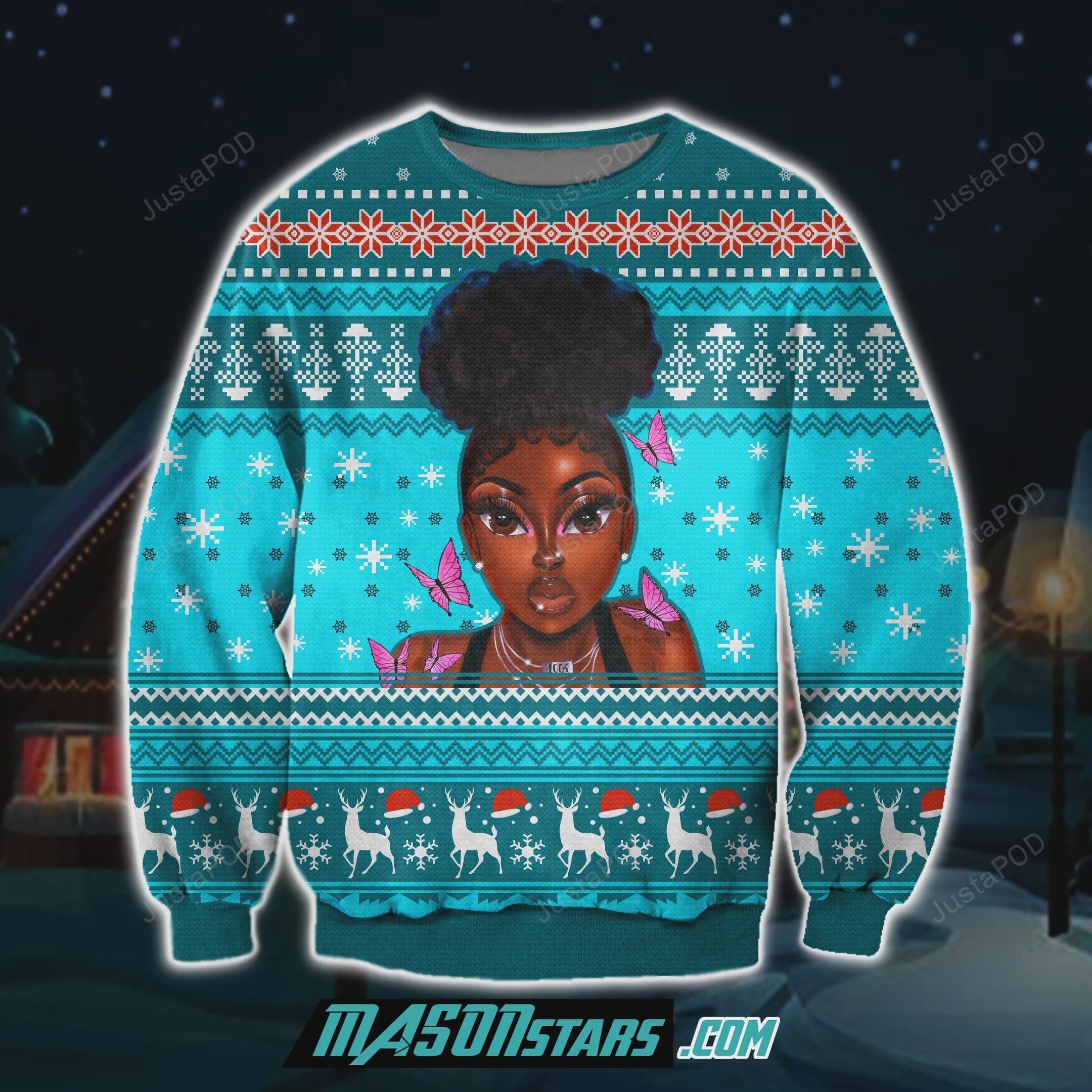 Black Girl Butterfly Christmas Ugly Sweater- Best Christmas Gifts 2023