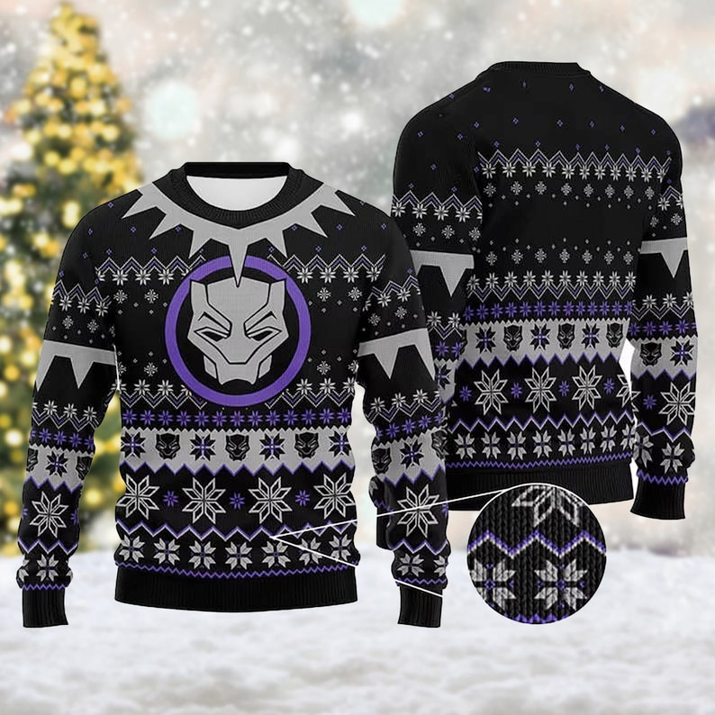 Black Panther Wakanda Forever Christmas Ugly Sweater