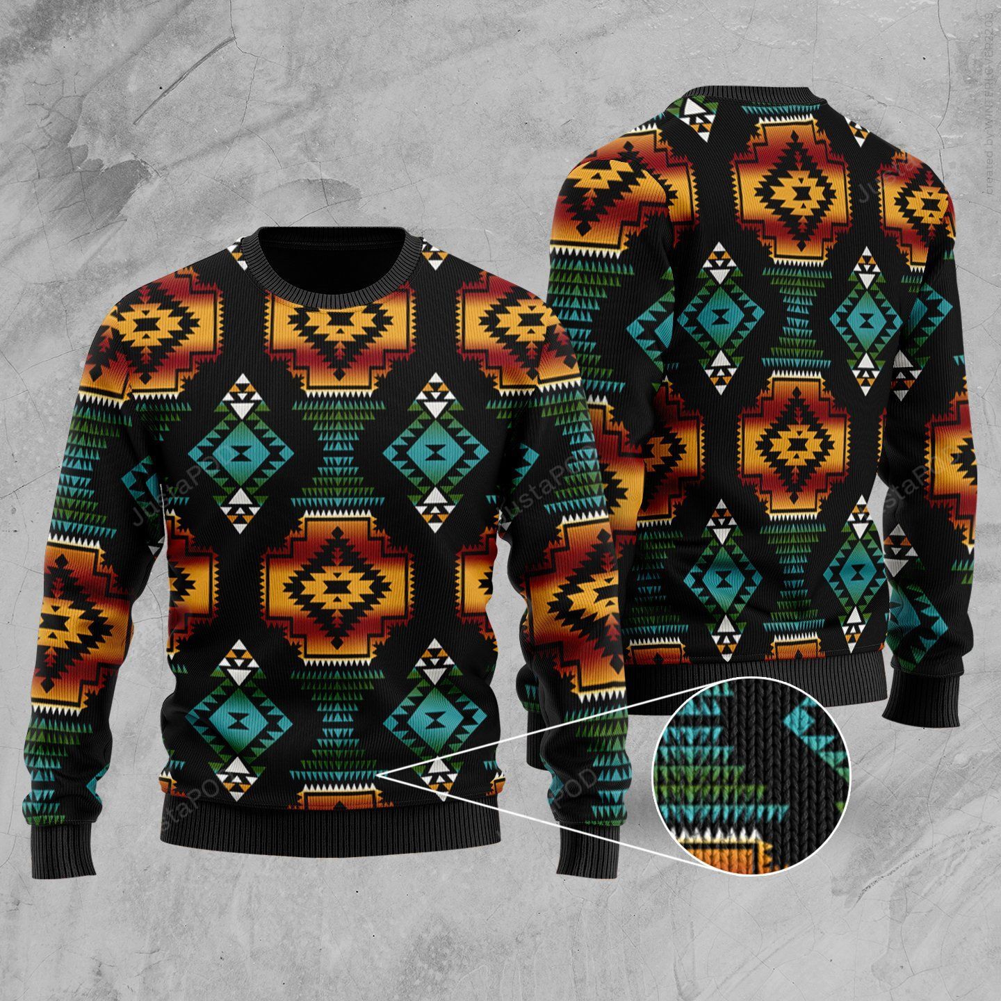 Black Tribal Pattern Christmas Ugly Sweater- Best Christmas Gifts 2023