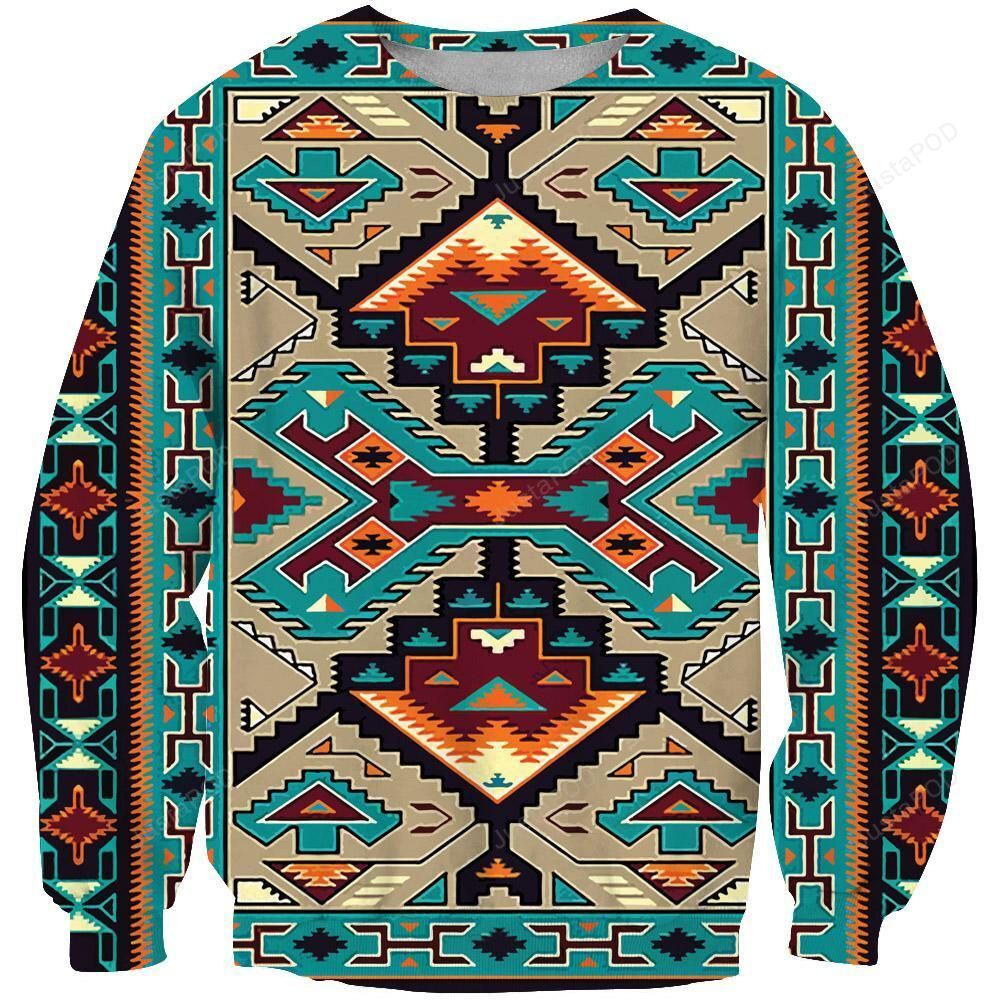 Blue Tribal Pattern Christmas Ugly Sweater- Best Christmas Gifts 2023