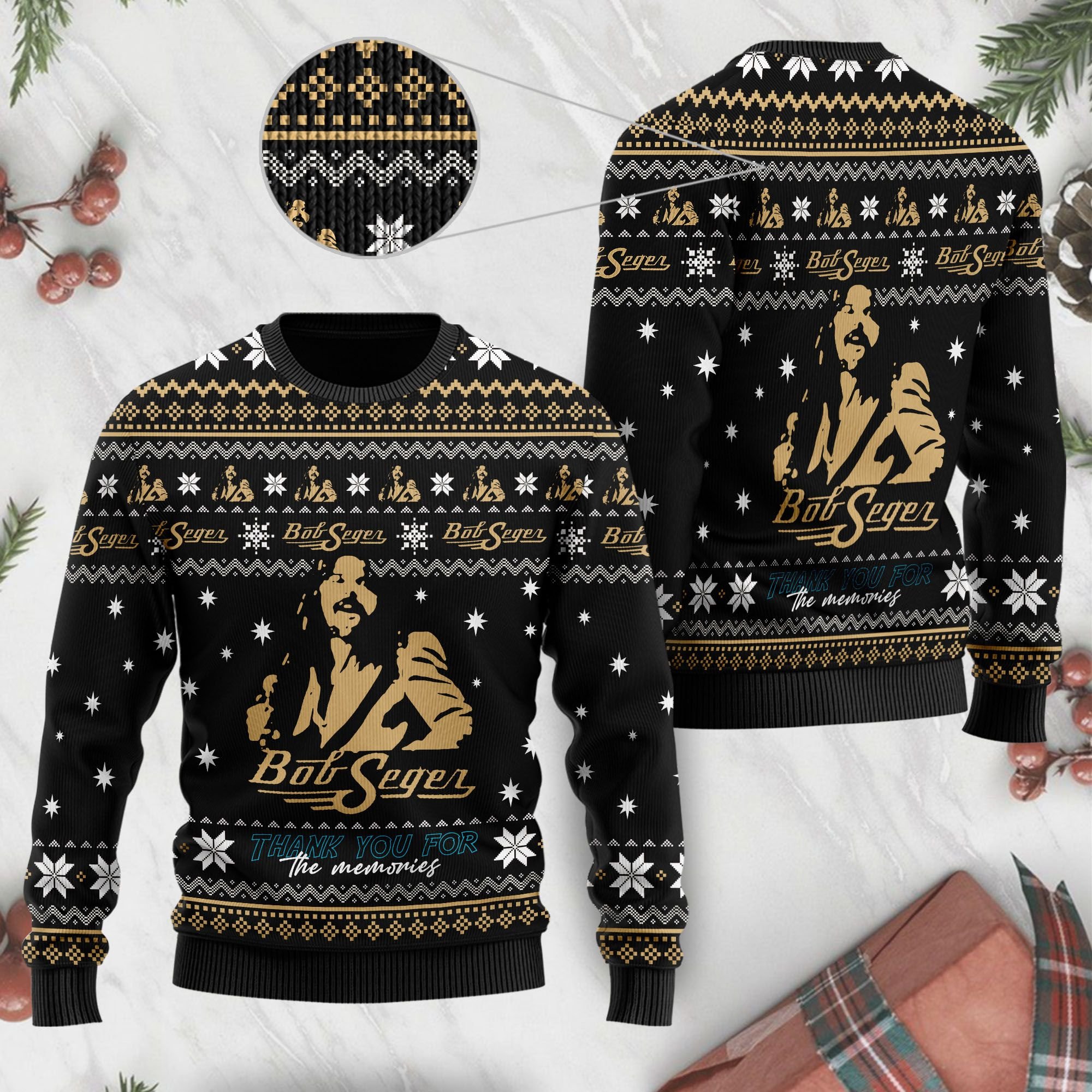 Bob Seger Thank You For The Memories Christmas Ugly Sweater- Best Christmas Gifts 2023