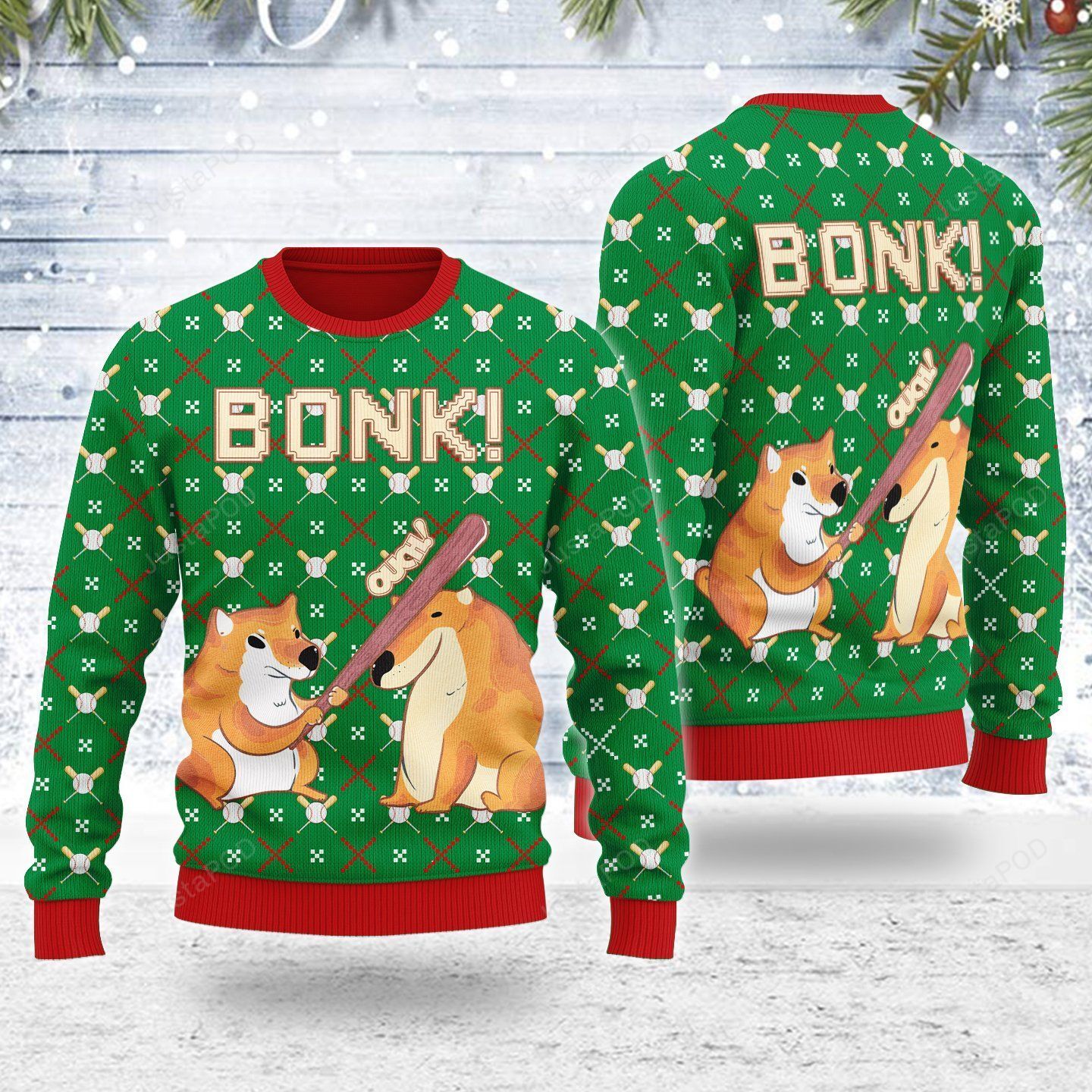 Bonk Dog Christmas Ugly Sweater- Best Christmas Gifts 2023