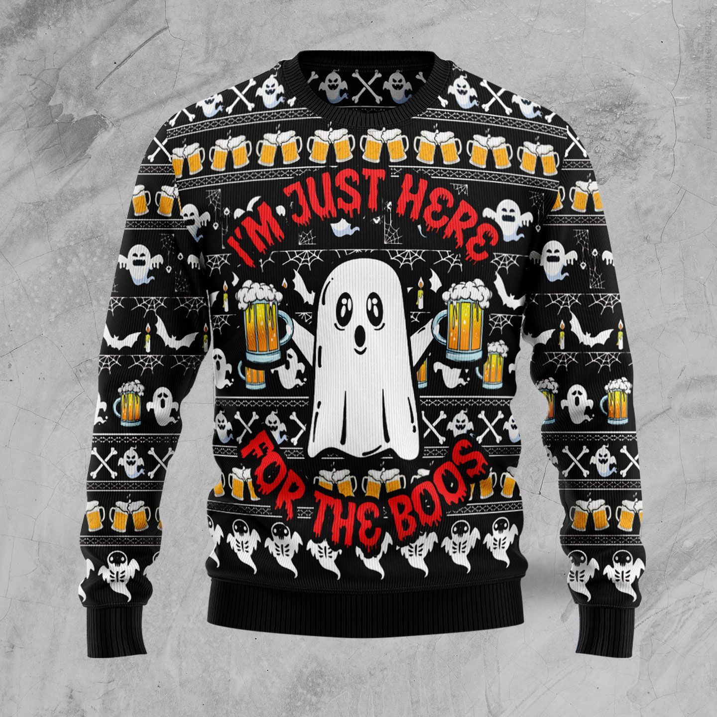 Boo Beer I’m Just Here For The Boos Christmas Ugly Sweater- Best Christmas Gifts 2023