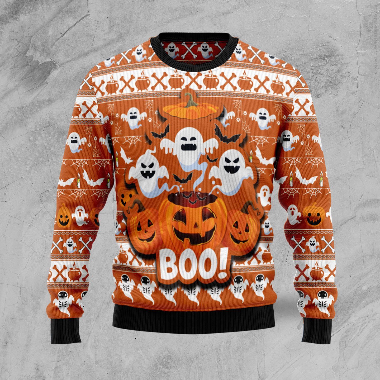 Boo Pumpkin Christmas Ugly Sweater- Best Christmas Gifts 2023