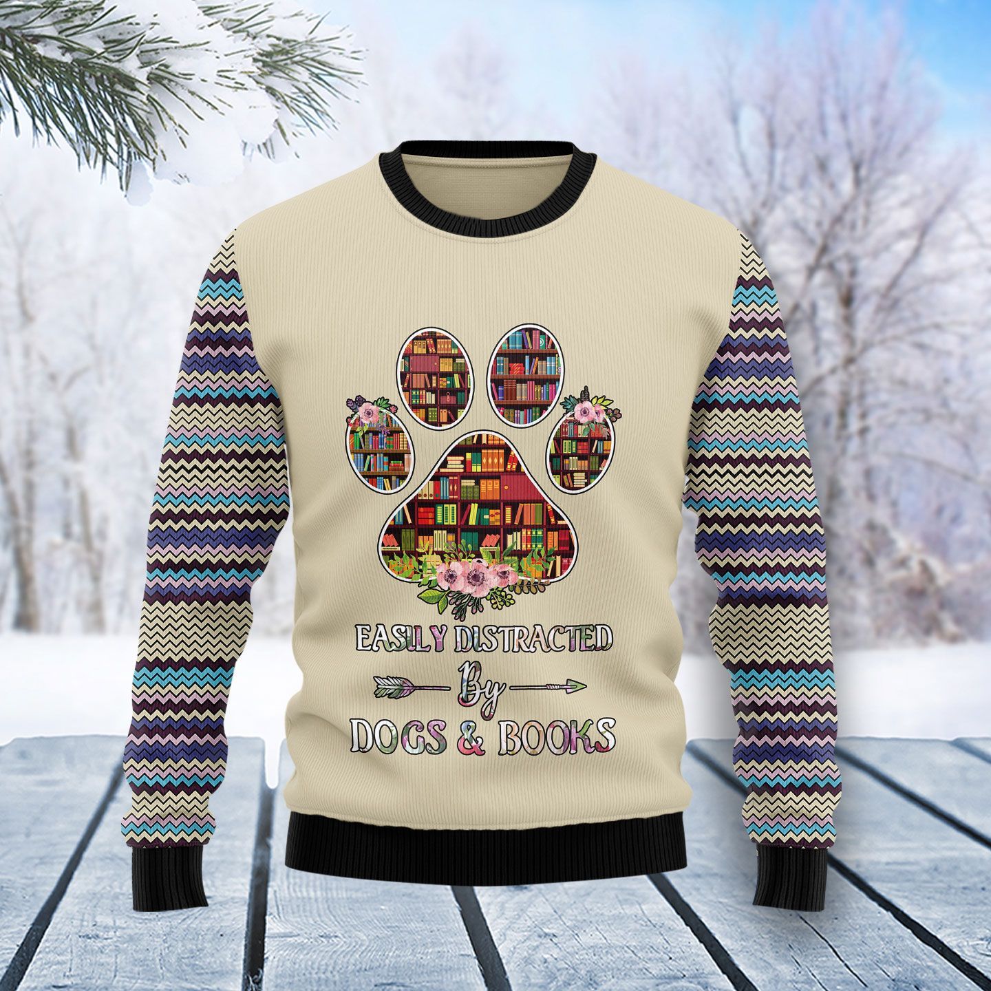 Book And Dogs Christmas Ugly Sweater- Best Christmas Gifts 2023