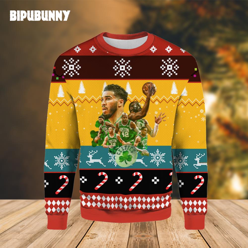 Boston Celtics Basketball Team Roster Ugly Sweater