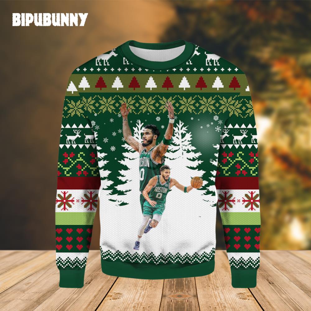 Boston Celtics Jayson Tatum Ugly Christmas Sweater