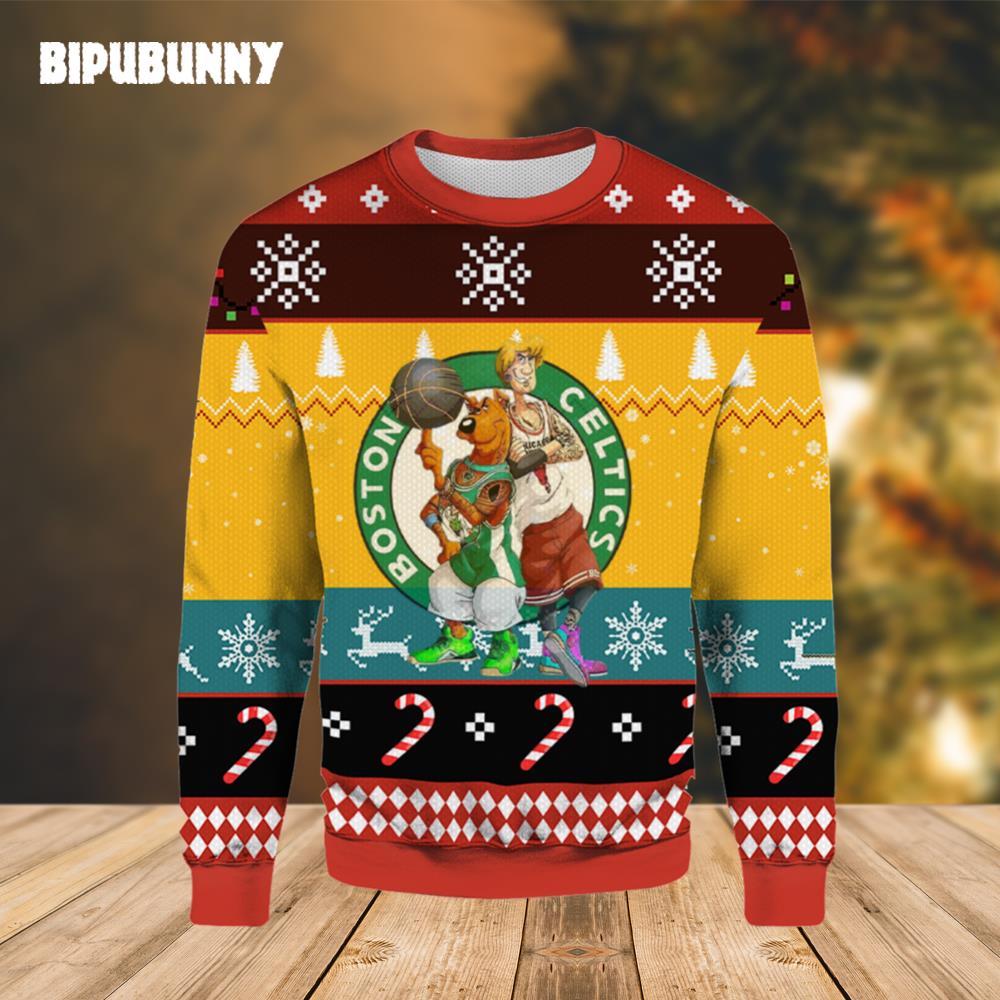 Boston Celtics Scooby Doo Ugly Christmas Sweater