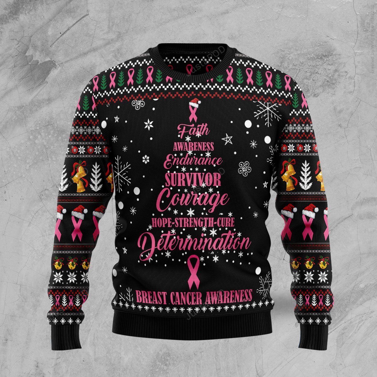 Breast Cancer Awareness Christmas Ugly Sweater- Best Christmas Gifts 2023