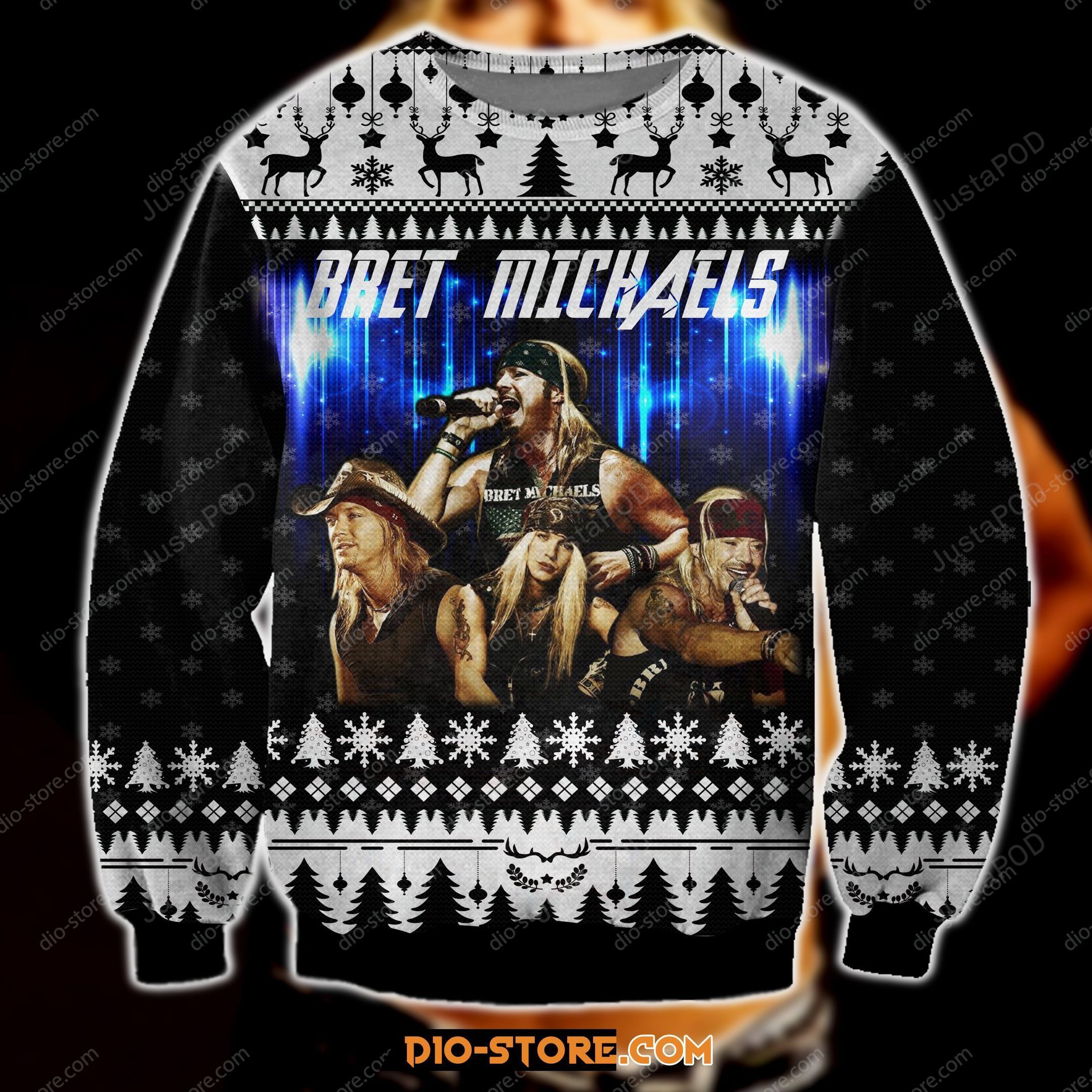 Bret Michaels Rock Poison Christmas Ugly Sweater- Best Christmas Gifts 2023