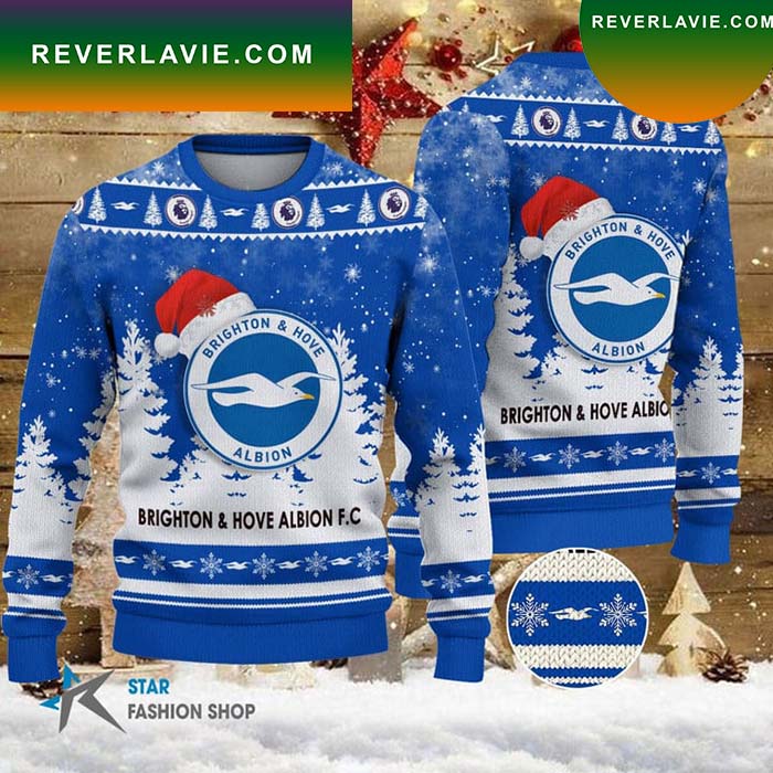 Brighton&Hove Albion F.C Christmas Ugly Sweater- Best Christmas Gifts 2023