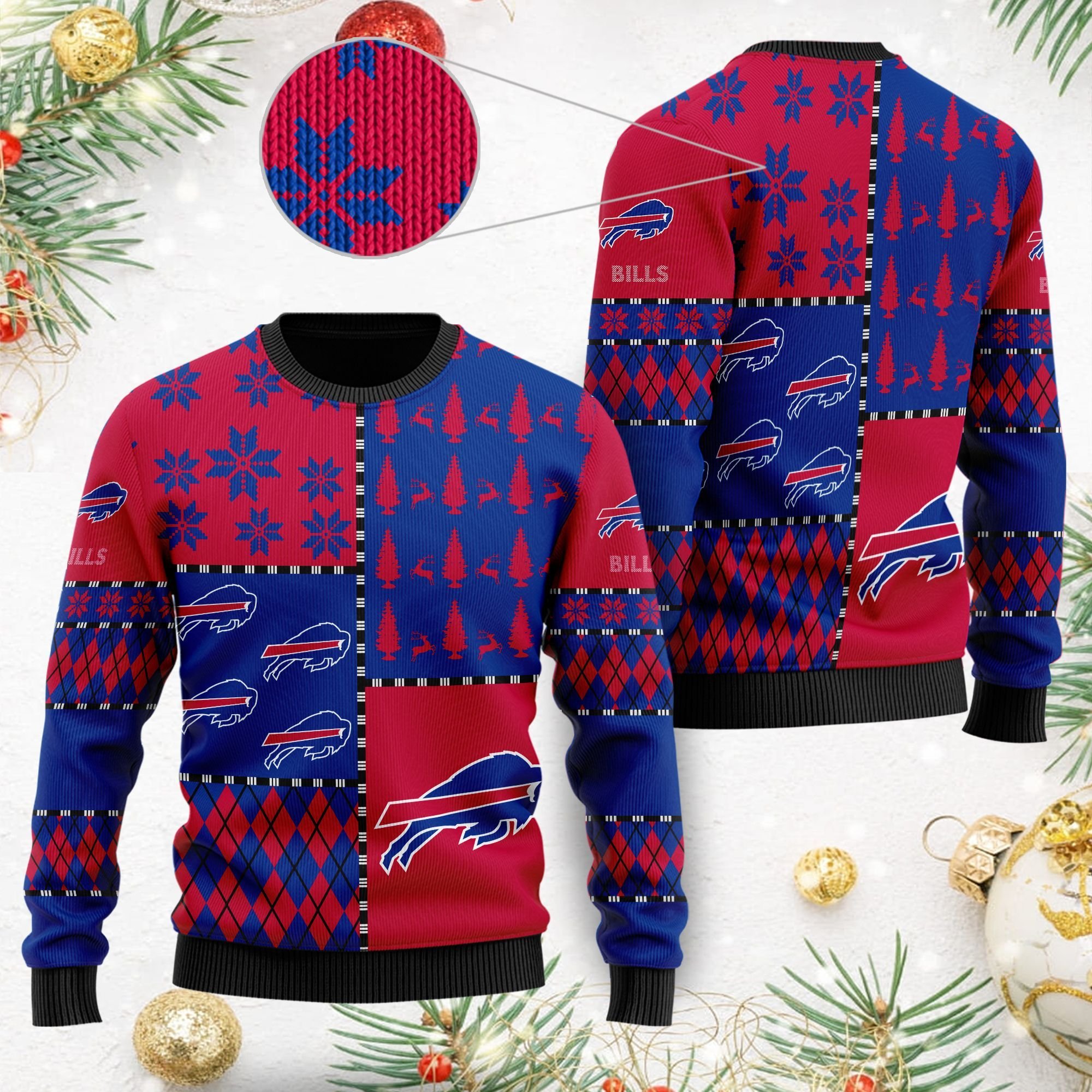 Buffalo Bills Christmas Ugly Sweater- Best Christmas Gifts 2023