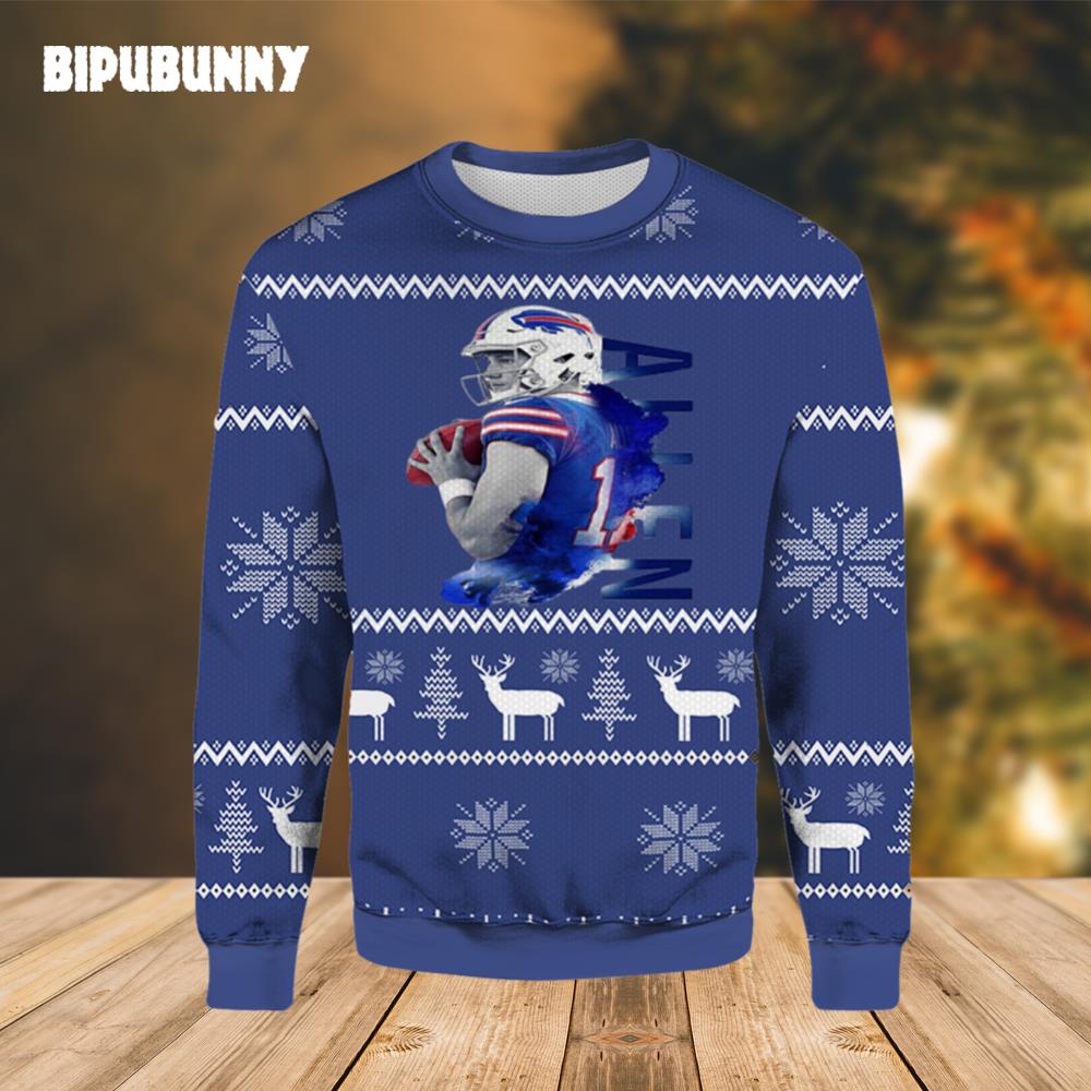 Buffalo Bills Josh Allen Ugly Christmas Sweater- Best Christmas Gifts 2023