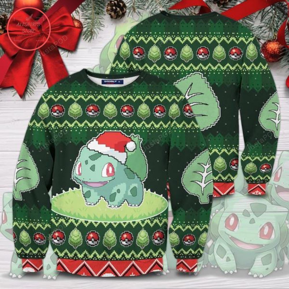 Bulbasaur Santa Pokemon Christmas Ugly Sweater- Best Christmas Gifts 2023