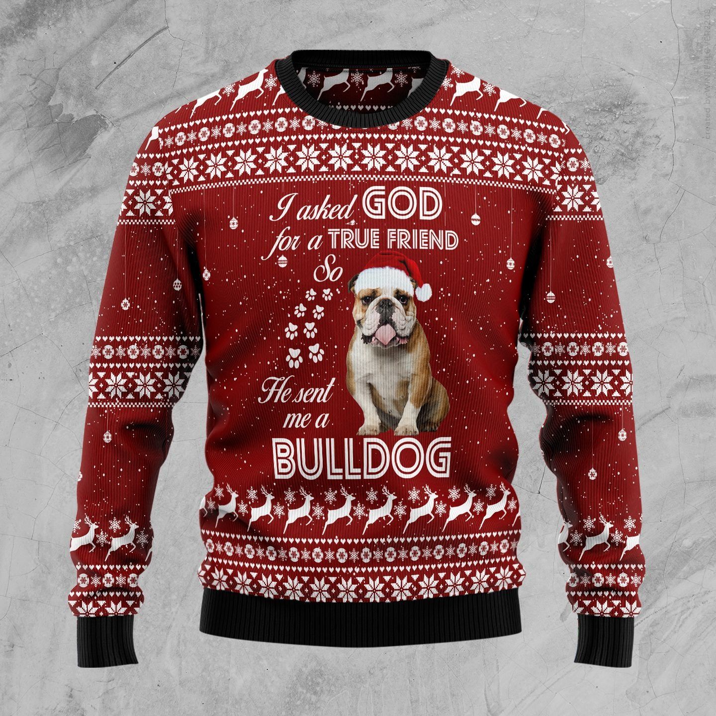 Bulldog Santa Christmas Ugly Sweater- Best Christmas Gifts 2023