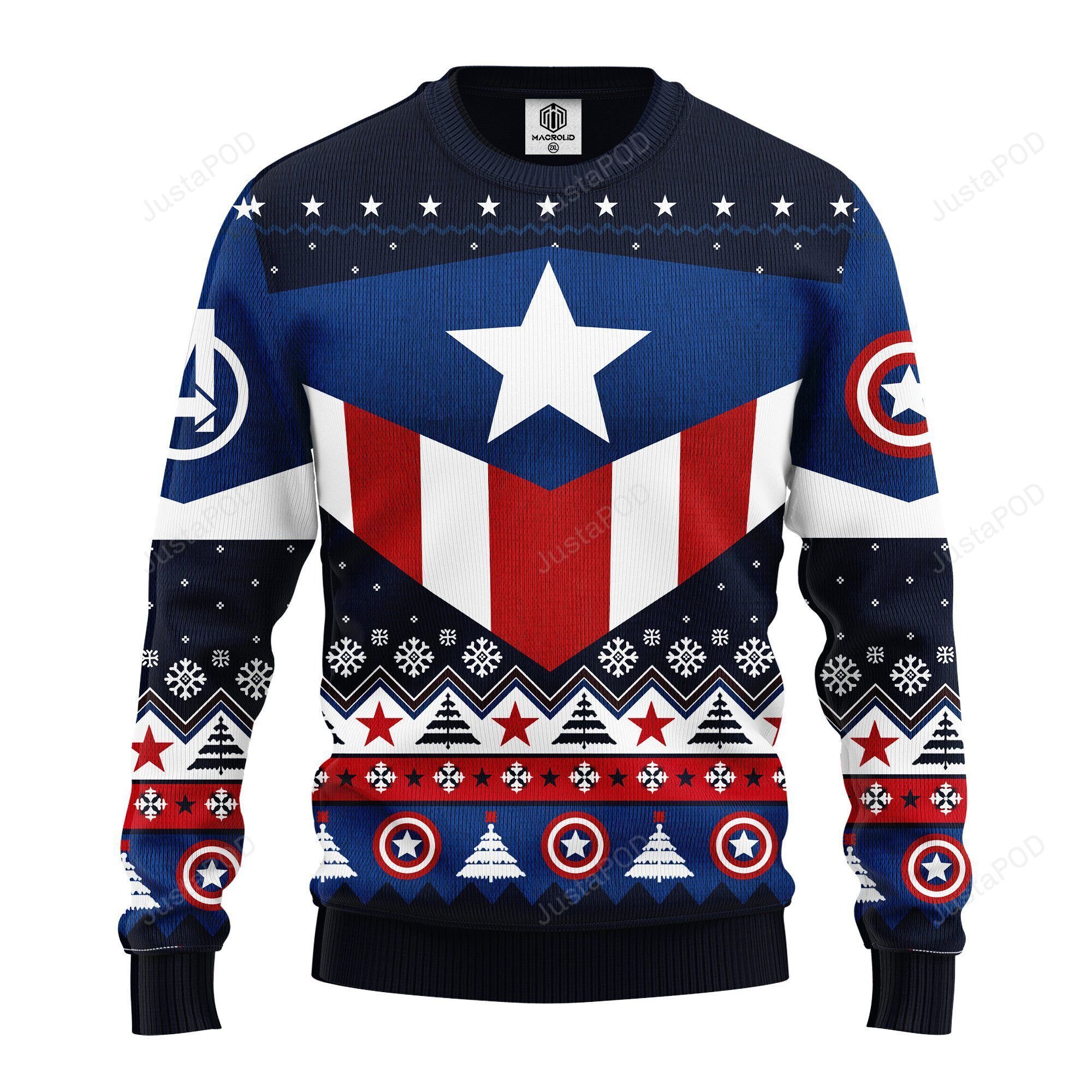 Captain America Costume Christmas Ugly Sweater- Best Christmas Gifts 2023