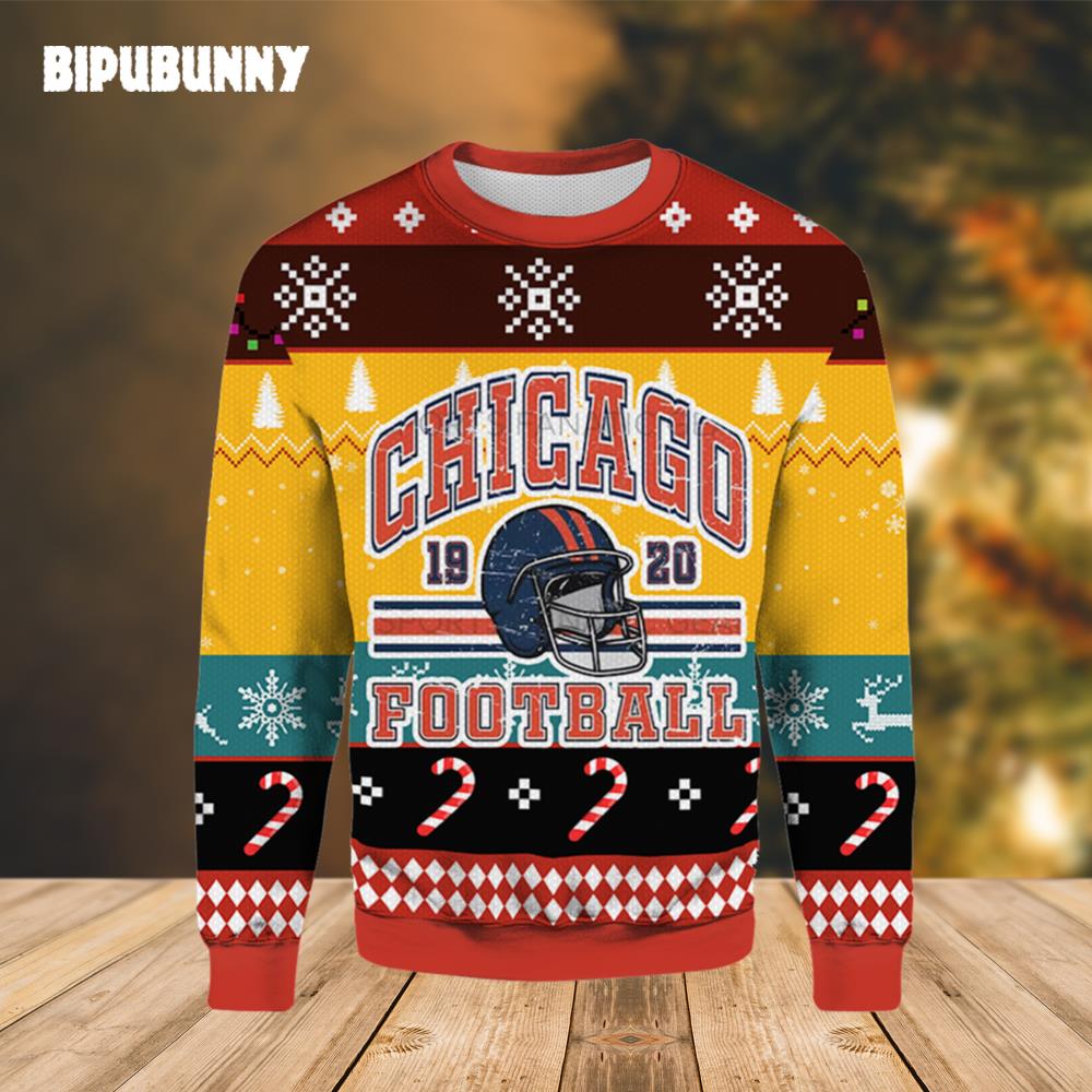 Chicago Football EST 1920 Ugly Christmas Sweater- Best Christmas Gifts 2023