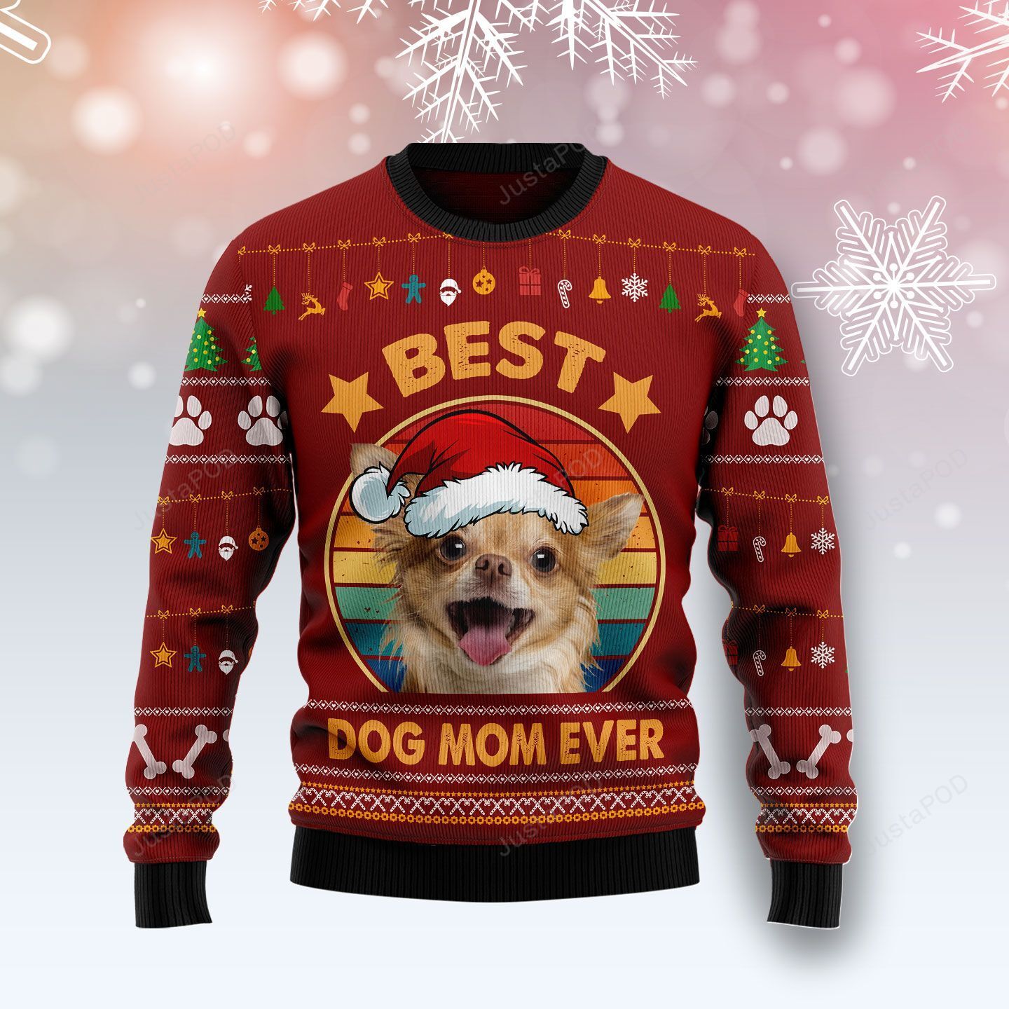 Chihuahua Best Dog Mom Ever Christmas Ugly Sweater- Best Christmas Gifts 2023