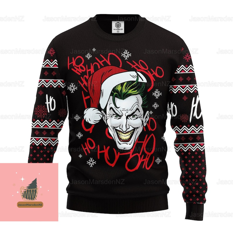 Christmas Black Joker Ugly Christmas Sweater